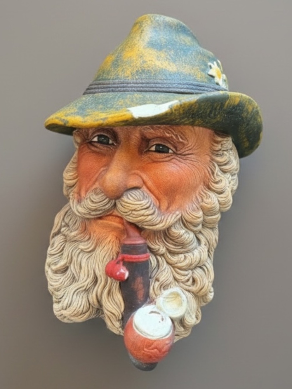 Vintage Bossons Chalkware “Tyrolean Man With Pipe” Head 1972 England